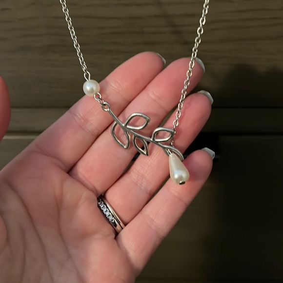 Pearl drop (bridesmaid jewelry) necklace adjustable clasp closure - Picture 1 of 4